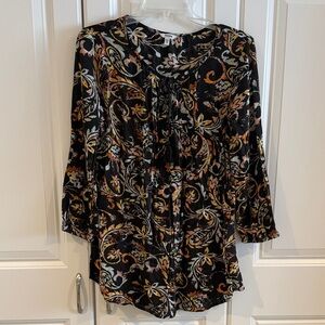 Sonoma Black and Orange Paisley Blouse